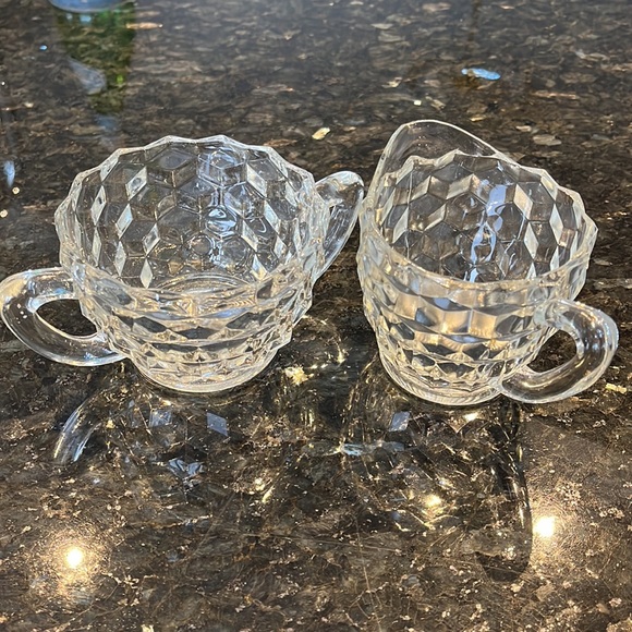 Vintage Crystal Creamer and Sugar Set - Picture 2 of 15